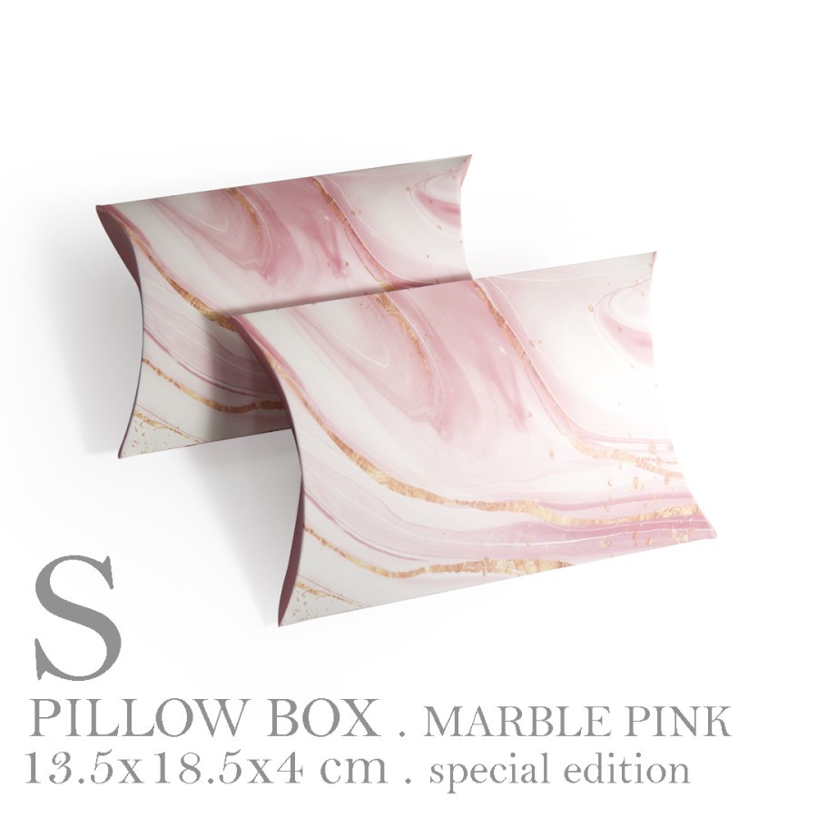 

[HARGA 10PCS] PILLOW BOX – SPECIAL EDITION SMALL SIZE (13,3x18,5cm) : MARBLE PINK