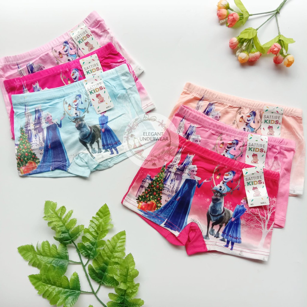 CD BOXER ANAK CEWEK MOTIF FROZEN SATTIRE KIDS