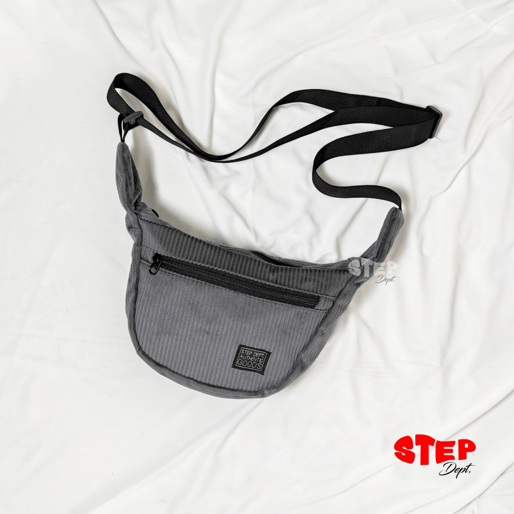 Tas Selempang Atlanta Grey - Slingbag Corduroy - Tas Step Dept.