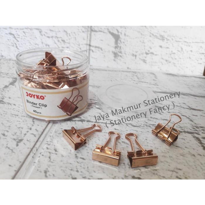 

Klip | Binder Clip Serbaguna Fancy Joyko 107Rg Warna Rose Gold (Isi 40 Klip)