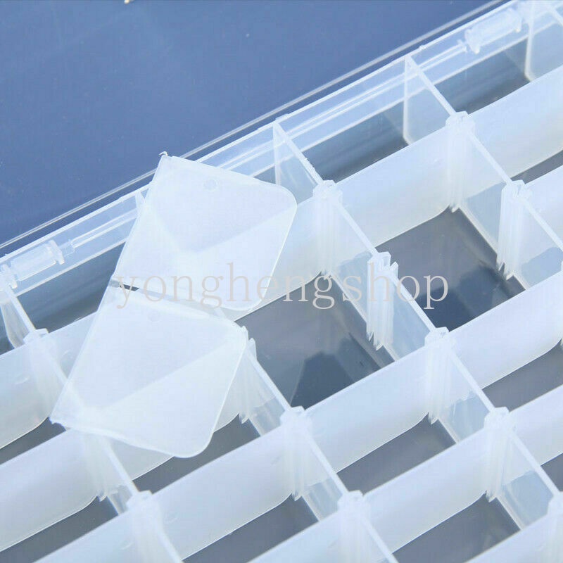 Kotak Penyimpanan Perhiasan Cincin Anting Bahan Plastik 36 Grids Adjustable