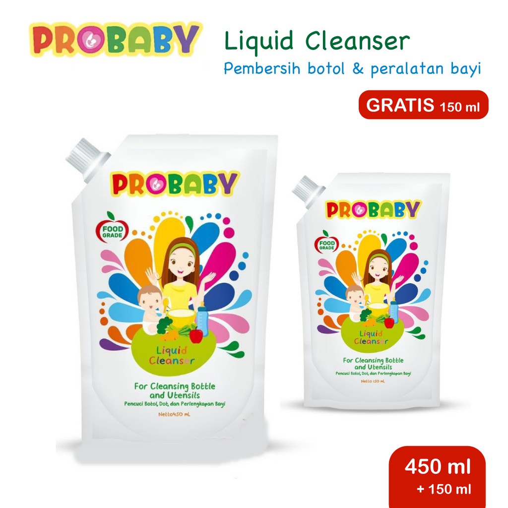 TERMURAH - PROBABY LIQUID CLEANSER SABUN CUCI BOTOL  BUY 1 GET 1 450ML FREE 150ML // 700 ML FREE 450 ML