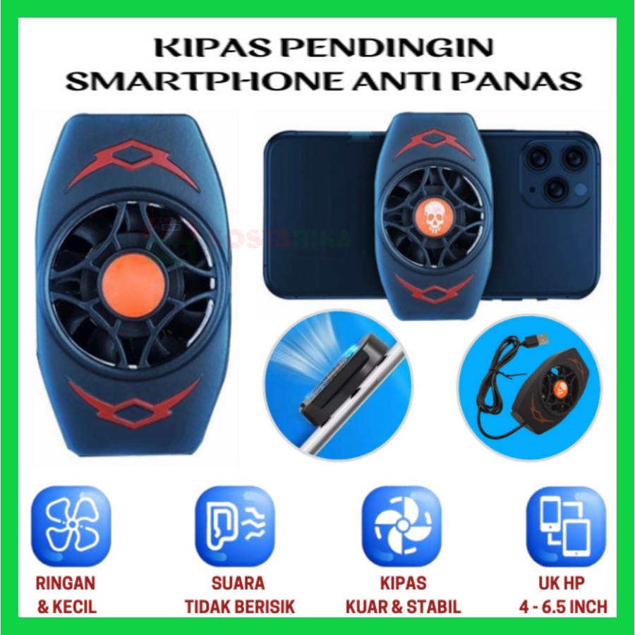 KOSTARIKA Gaming Mobile Phone Radiator Cooling Fan X13 Kipas Pendingin Handphone Cooler Anti Panas