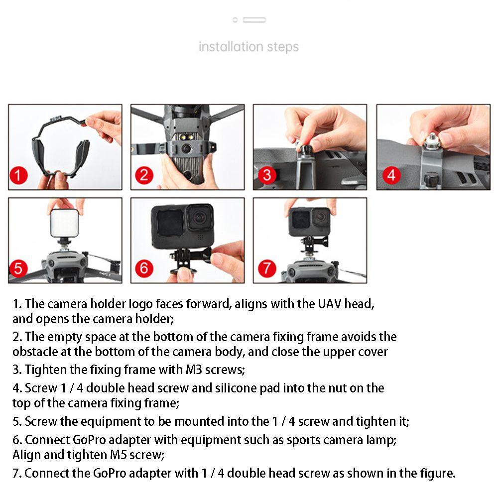 Preva Untuk DJI Mavic 3transfer Braket Ekstensi Kamera Action Panorama Portabel Untuk Gopro