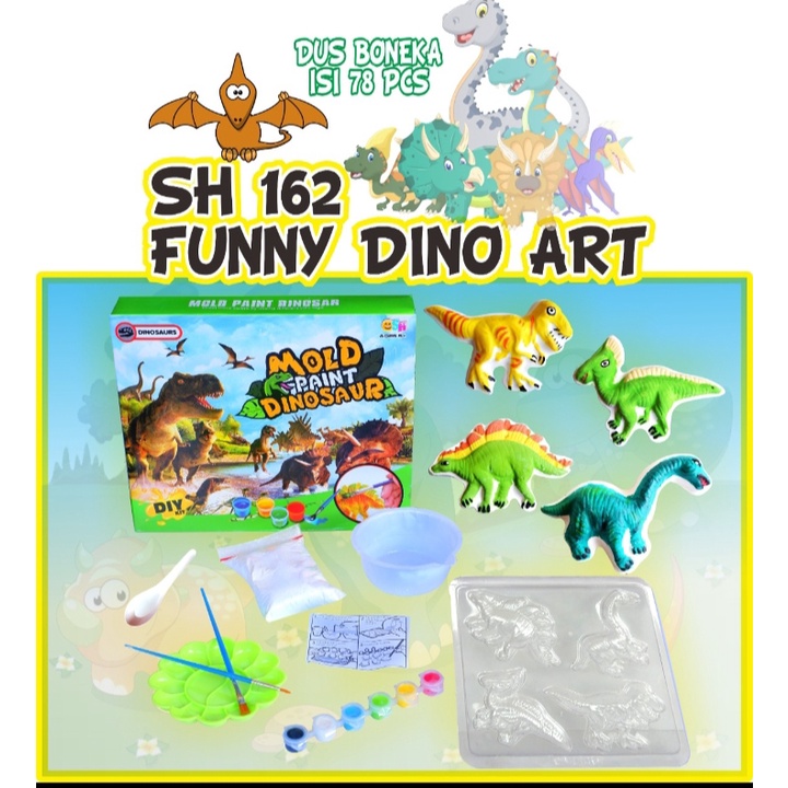 SH 162 - Mainan Seni dan Kerajinan Kreatif Mencetak dan Mewarna Funy DInosaurus SH162