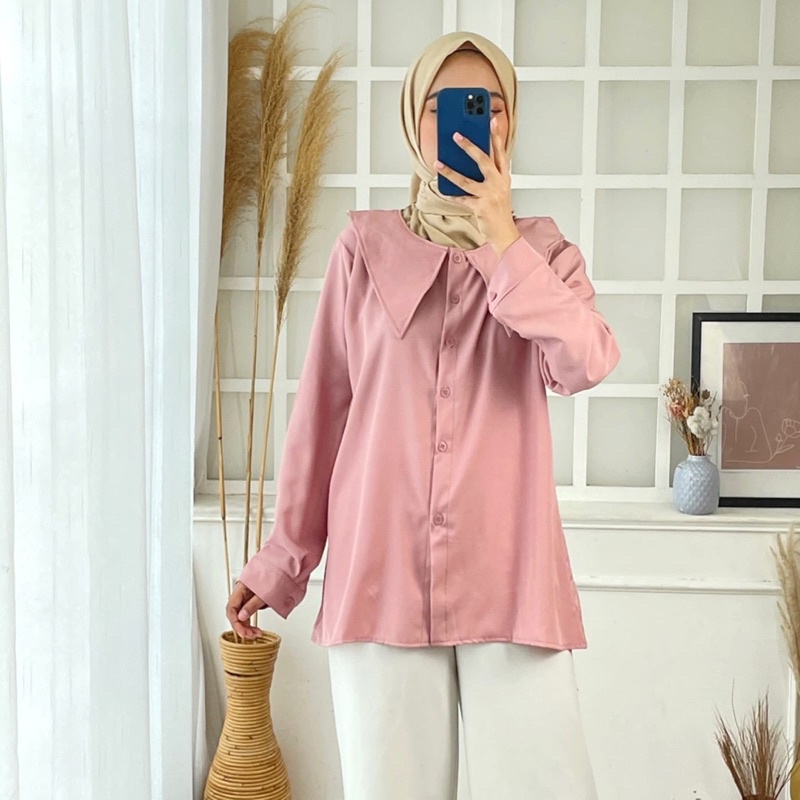 ATASAN SHAKILA 371 JUMBO BIGSIZE ATASAN KERJA NGANTOR POLOS MURAH OOTD MUSLIM STYLISH CASUAL