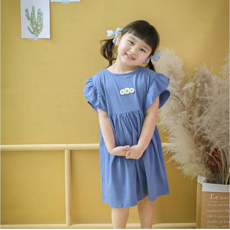 Baju Anak Dress Flower Smilee Original Super Premium Pakaian Anak  Perempuan  Kaos Terlaris Termurah