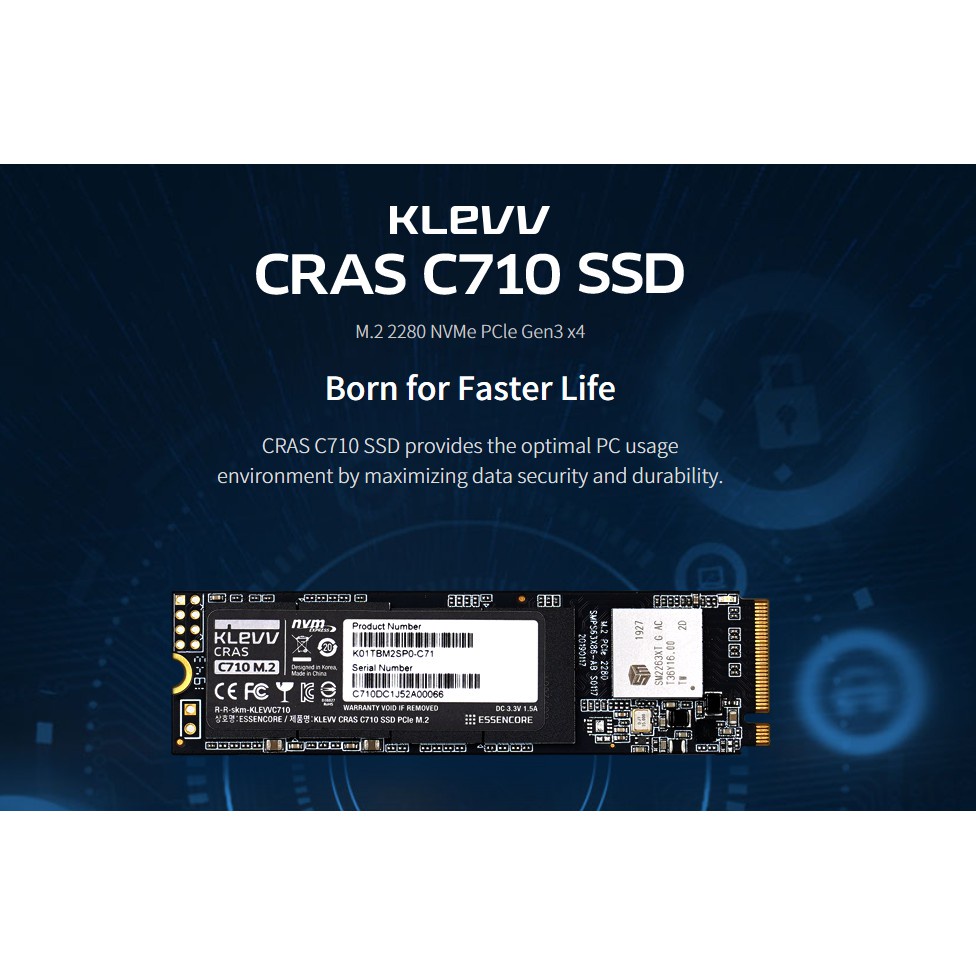 KLEVV SSD CRAS C710 M.2 - 256GB (M.2 NVMe PCIe Gen3x4)