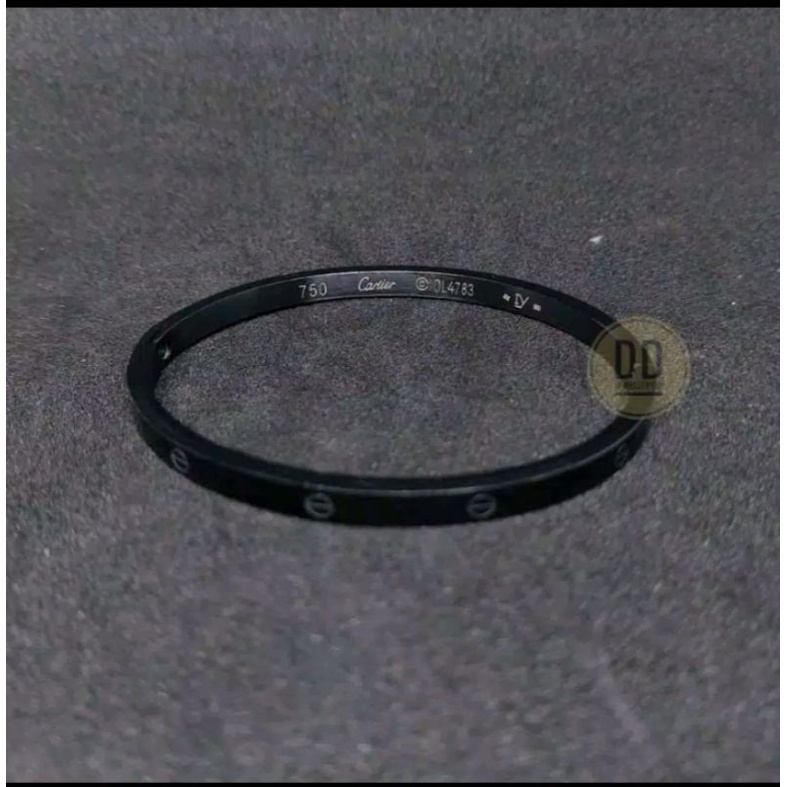 Gelang Cartier Titanium hitam polos/logo