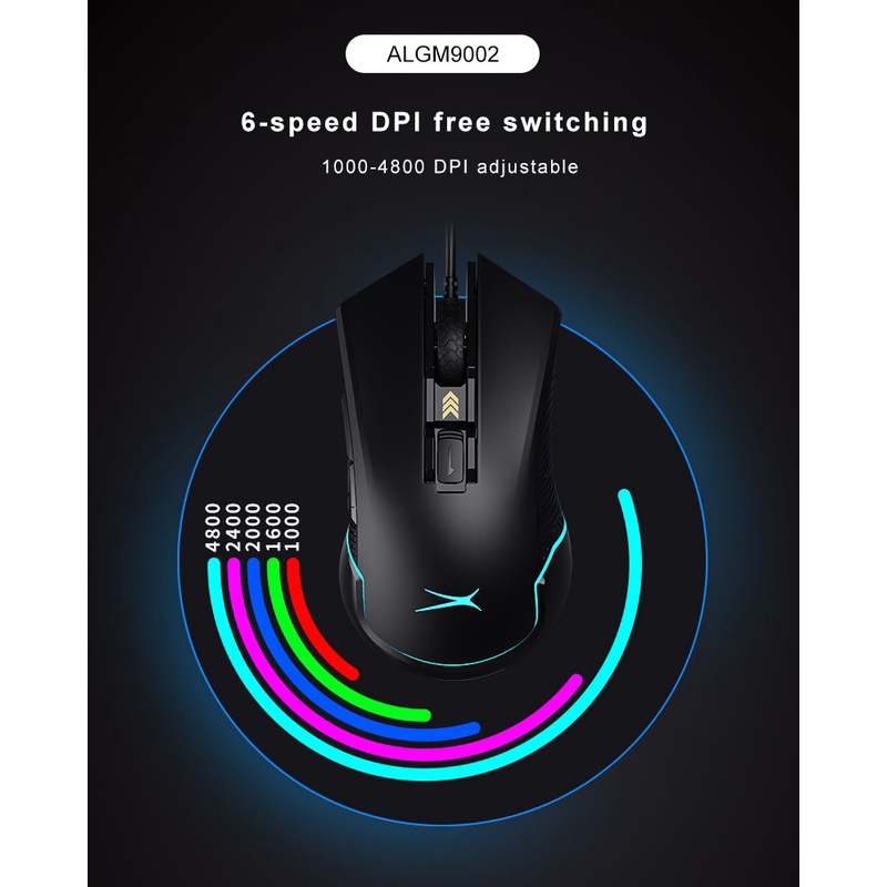 Mouse Gaming Altec Lansing ALGM9002 4800DPI Wireless/Wired Mouse RGB