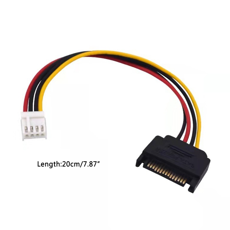 Btsg 2PCS Mini 4Pin IDE Ke 15Pin Hardisk Power Supply Kabel Ekstensi 4P 15P