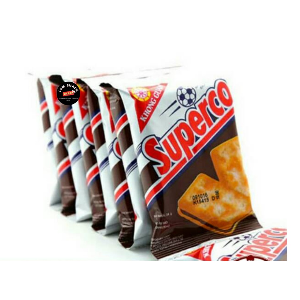 Superco Biskuit Wafer Cokelat Khong Guan 1 Pack Isi 10 pcs @12gr