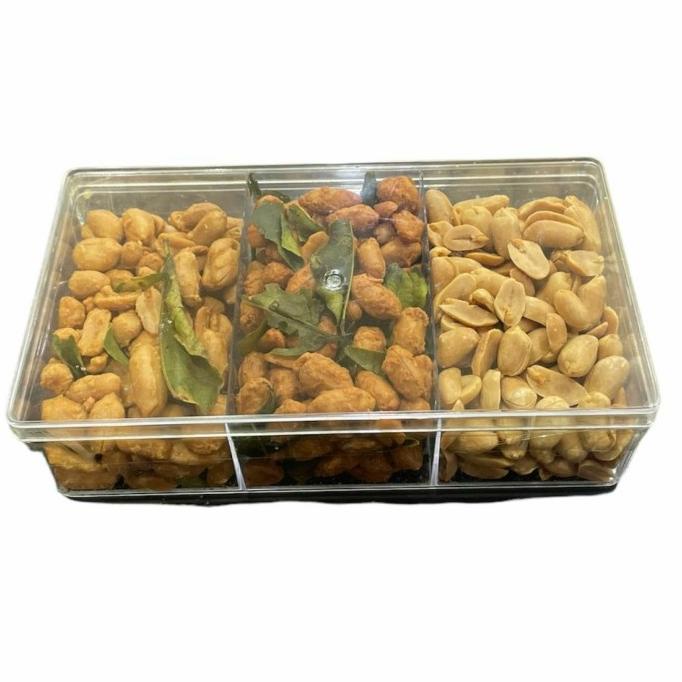 

Paket Aneka Kacang Toples Sekat 3 Kacang Thailand Bawang Lebaran