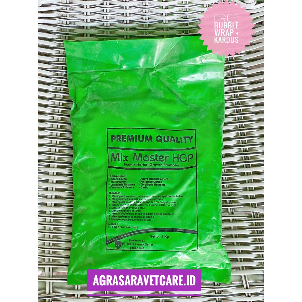 premix herbal grow promotor HGP ternak 1 kg- premix HGP ternak ayam bebek puyuh premix mix master HG