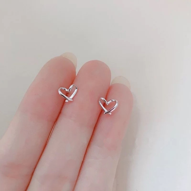 We Flower S925 Silver Geometric Deer Antler Fish Butterfly Stud Earrings for Women Girls-type J silver