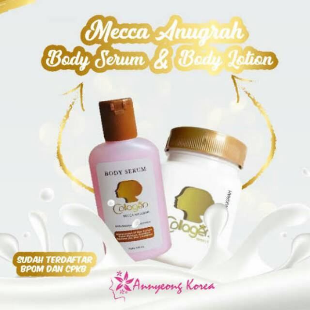 PAKET PEMUTIH BADAN MECCA ANUGRAH 2 in 1 - BIBIT COLLAGEN MECCA + BODY SERUM MECCA