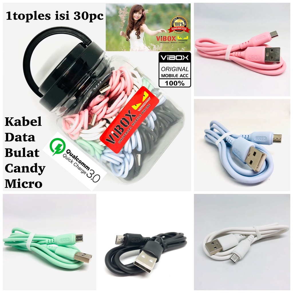 KABEL DATA MICRO SUPER FAST VIBOX 2a ORIGINAL PERTOPLES ISI 30 PCS KABEL DATA XIAOMI SAMSUNG DLL