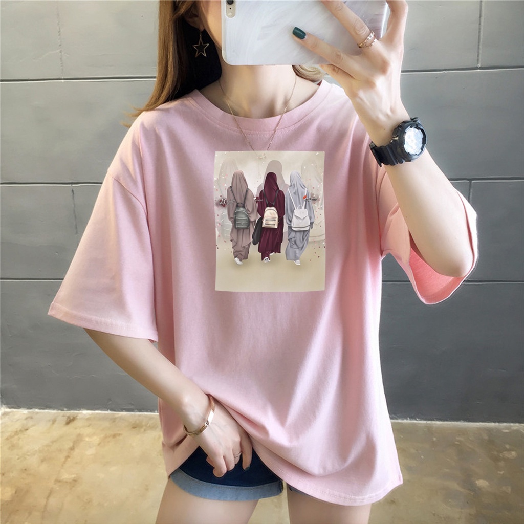 ASY Kaos Katun Wanita Lengan Panjang 3/4 - Hijab Colaboration