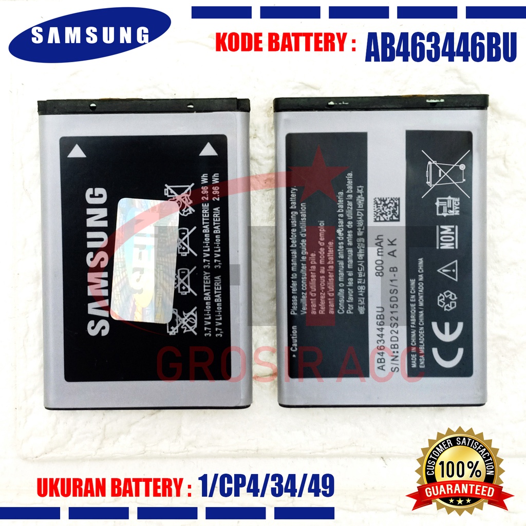 Baterai Battery AB463446BU Original Samsung X200 / C3303 / C3300 / Champ / E3210 / E1272 / B299 / E250