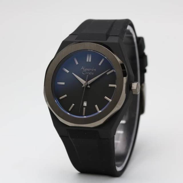 JAM TANGAN PRIA ALEXANDRE CHRISTIE AC 8613 GREY BLACK ORIGINAL