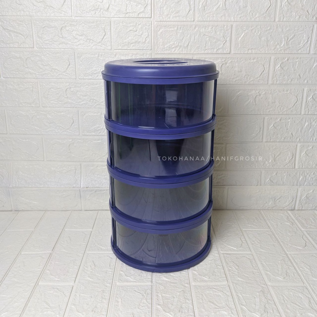 Food Storage 4 Susun Food Cover Layer Penutup Makanan Tudung Saji Susun 4 Tingkat Tri J-Navy / Dark Blue