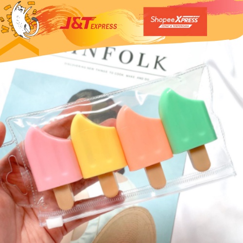 

STABILO ICE CREAM (1 SET) UNTUK PENANDA TULISAN ALAT TULIS KANTOR FANCY LUCU DAN IMUT