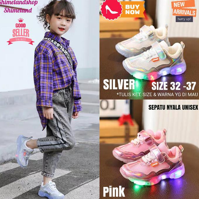 Promo Sepatu Anak Nyala Led Hadiah Kado Sneakers