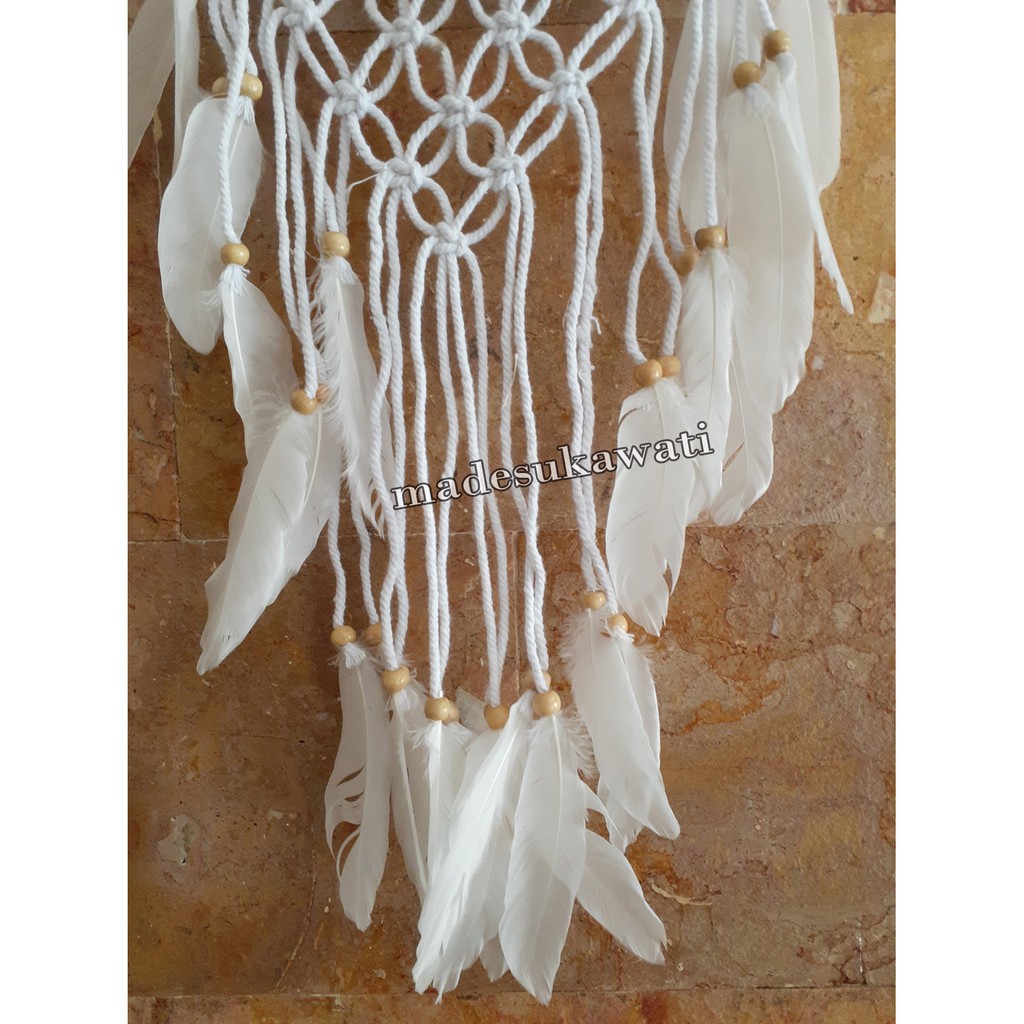 Dream catcher sulam jaring diameter 22cm panjang 78cm