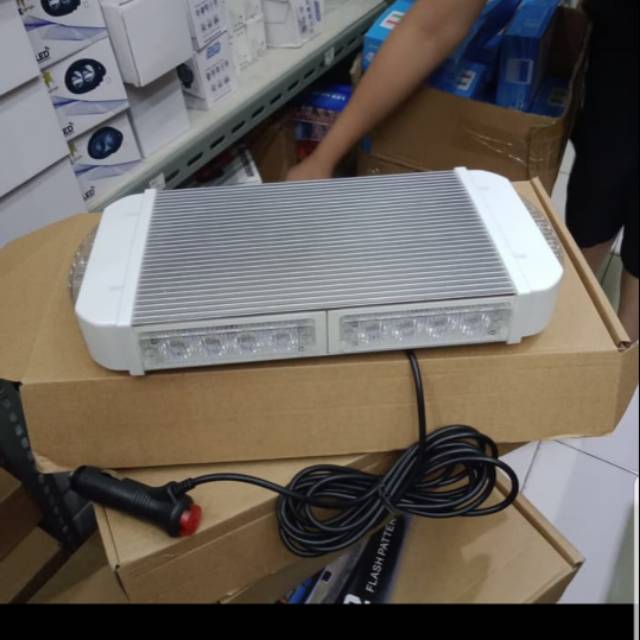 Mini led bar strobo 2magnet biru biru