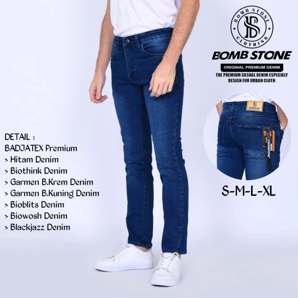 Celana Jeans Pria Slimfit Denim Bombstone Original Bandung