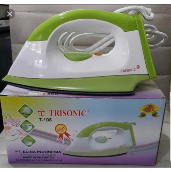 SETRIKA TRISONIC T 108 gosokan baju harga murah kualitas mewah BODY SPERTY PHILIPS NEW