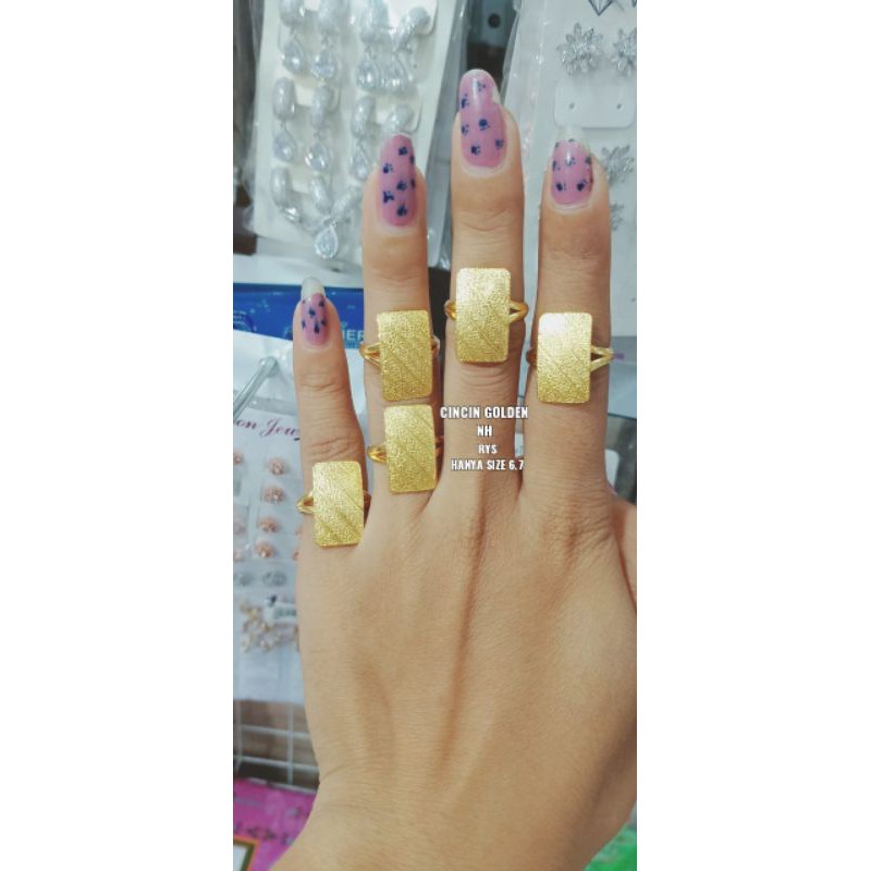 Cincin golden dan MS ada mereknya didalam cincin Awet Tidak luntur  Persis kayak asli