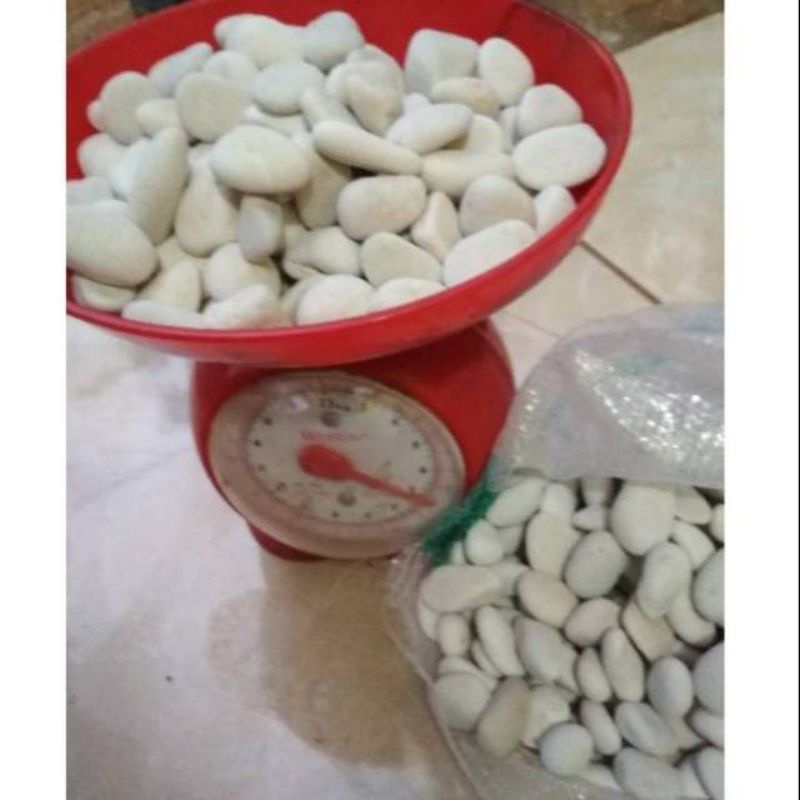 Batu Koral Putih Size BESAR 1KG - Batu Alam Mutiara (Batu Dekorasi)