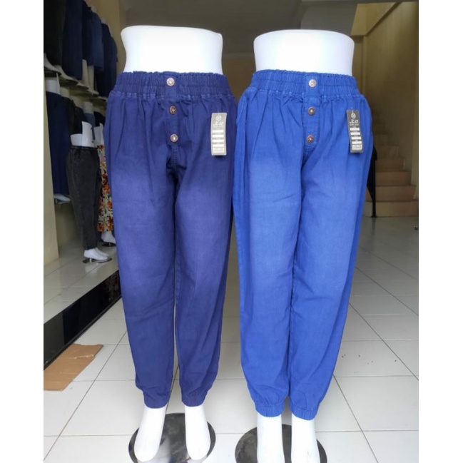 CELANA JOGER JEANS VARIASI KANCING/JOGER JUMBO WANITA VARIASI KANCING TERBARU TERLARIS