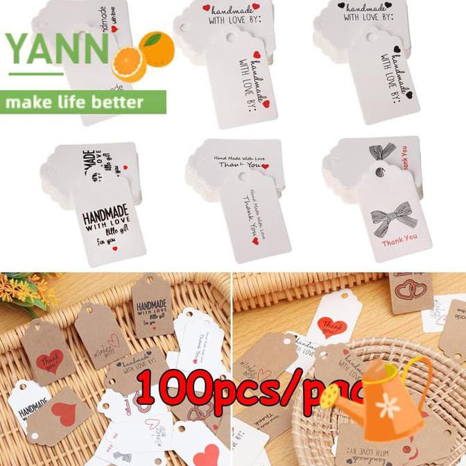 

Yann 100Pcs Cards Diy Pendant Package Wrapping Kraft Paper Wedding Ryanstore36