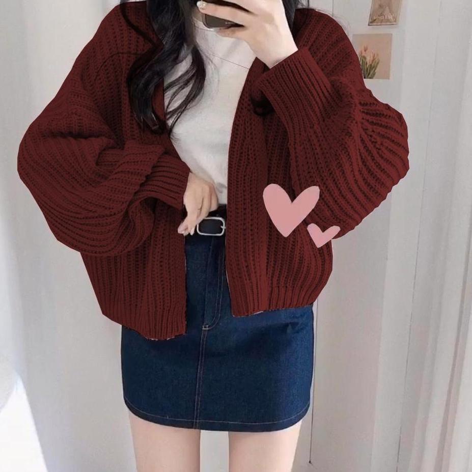 (MURAH) TFS - Cardigan Outer Rajut Hazel Oversize Bigsize OOTD Jumbo Premium / Sweater Rajut / Gardy