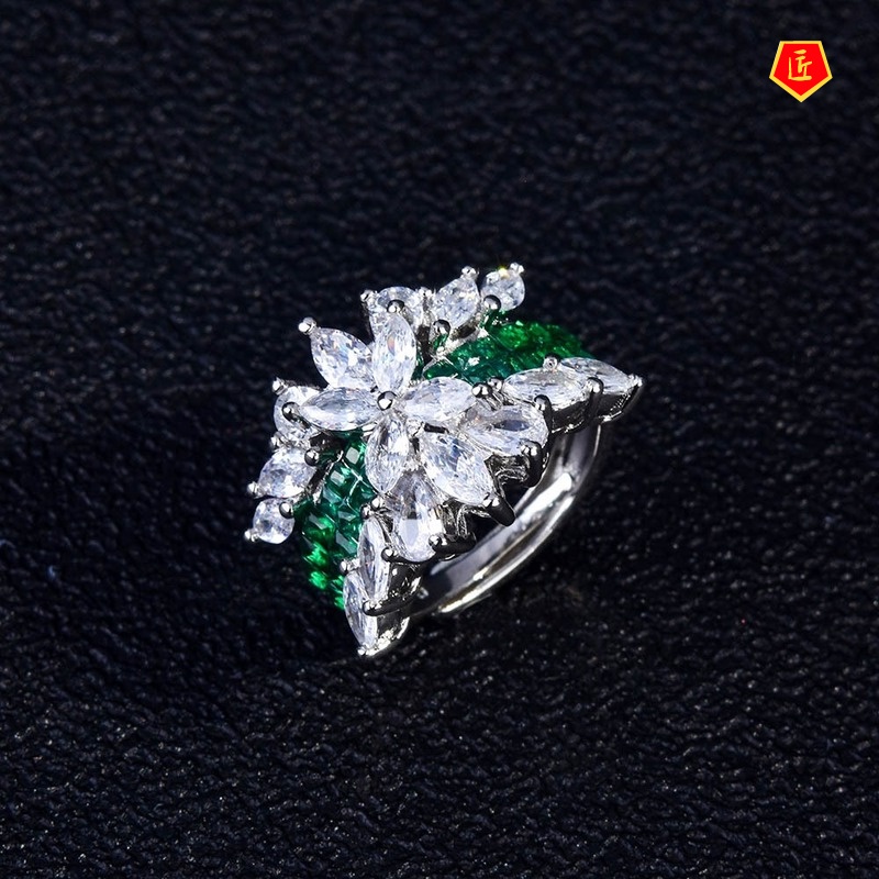 [Ready Stock]Luxury Brimless Rainbow Bridge Ring Creative Personality