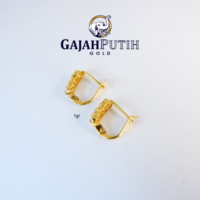 1gr Anting Model Permata Putih Klep Emas Asli kodeO410