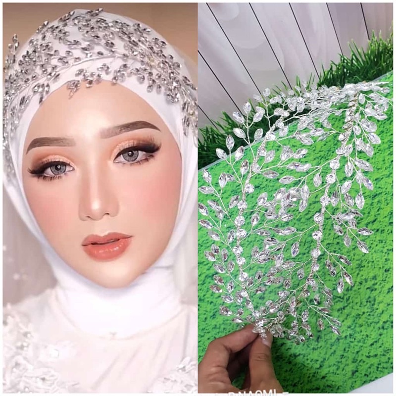 mahkota bando lentur hijab/mahkota hijab/aksesoris hijab/bendo hijab