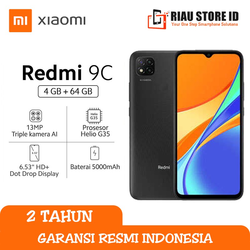 XIAOMI REDMI 9C 4/64 GB GARANSI RESMI INDONESIA RAM 4GB ROM 64GB RAM 4 GB ROM 64 GB