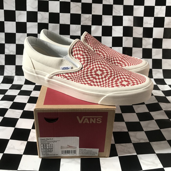 Vans Slip On 9 Anaheim Factory OG Red - Vans Slip On Anaheim