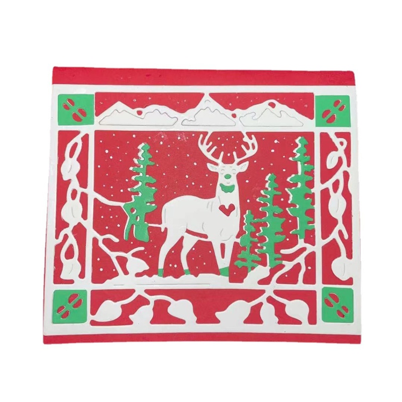 Cetakan Stensil Cutting Dies Motif Rusa Natal Bahan Metal Untuk Scrapbook / Craft DIY