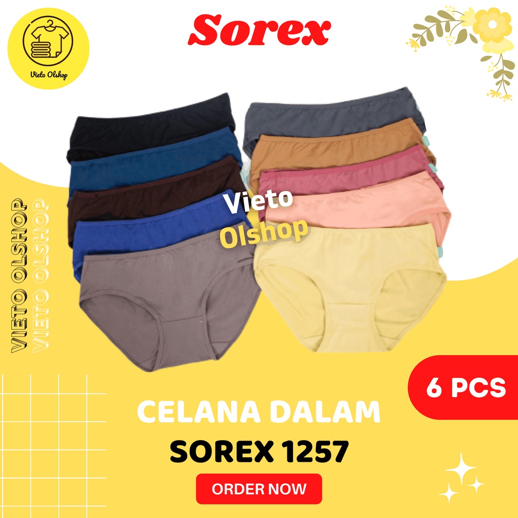 CD Sorex 1257 Mini Lusinan Celana Dalam Wanita Dewasa Sorek Isi 6 / Underwear Daleman Cewek Super So