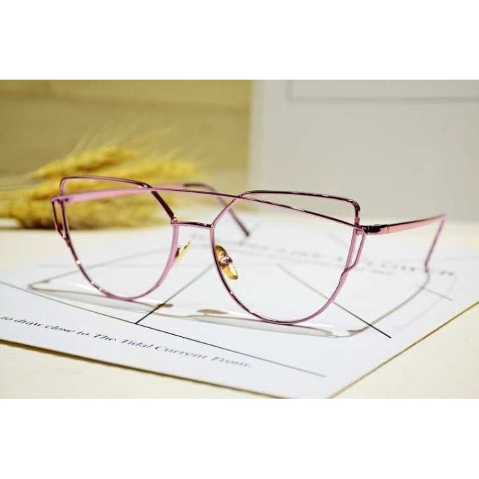 Jual Frame Kacamata wanita cat eye love KC 140 Pink Berkualitas