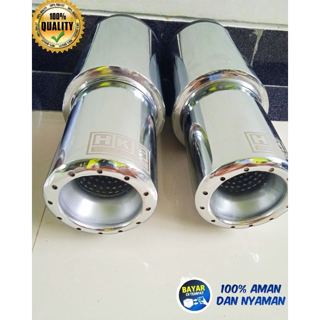 [BERKUALITAS] KENALPOT MOBIL RACING HKS GRONEL CHROME BASS HALUS