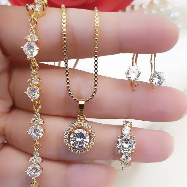 Xuping set perhiasan lapis emas 24k 1716g