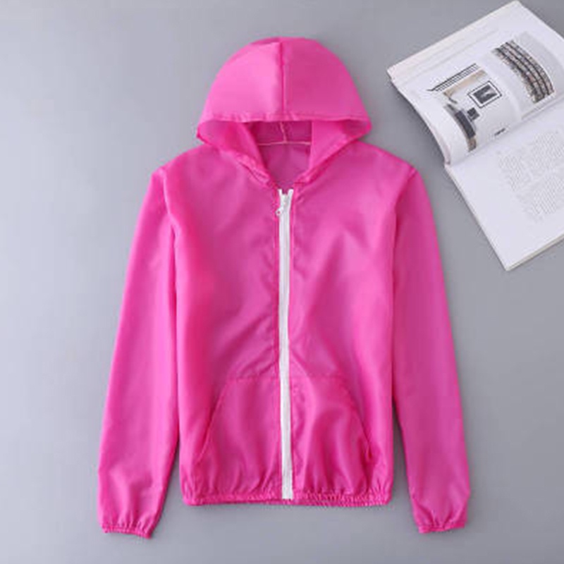 Jaket Anti UV Jaket Hoodie Wanita Pelindung Anti Sinar Matahari / Anti Angin-Pink Fanta-S