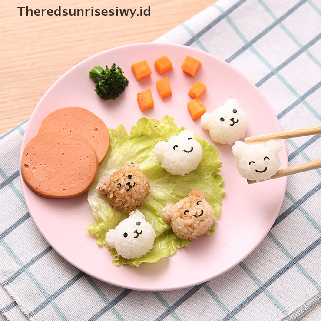 # Alat Rumah Tangga # 1 Set Cetakan Nasi Bento Sushi Bentuk Beruang Untuk Anak-Anak