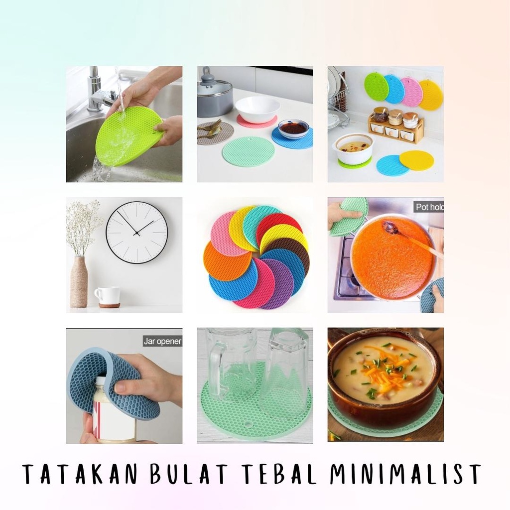 Jual Coaster Tatakan Silikon Gelas Dan Piring Tatakan Panci Silicon Anti Panas Bulat Tebal