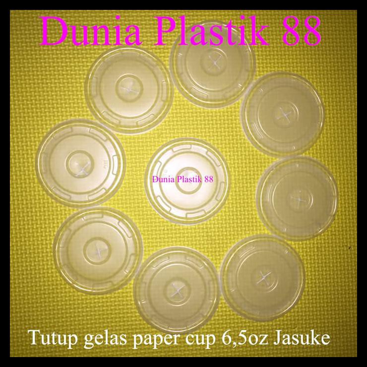 @50PC TUTUP plastik gelas kertas PAPER CUP 6,5oz jagung JASUKE popcorn